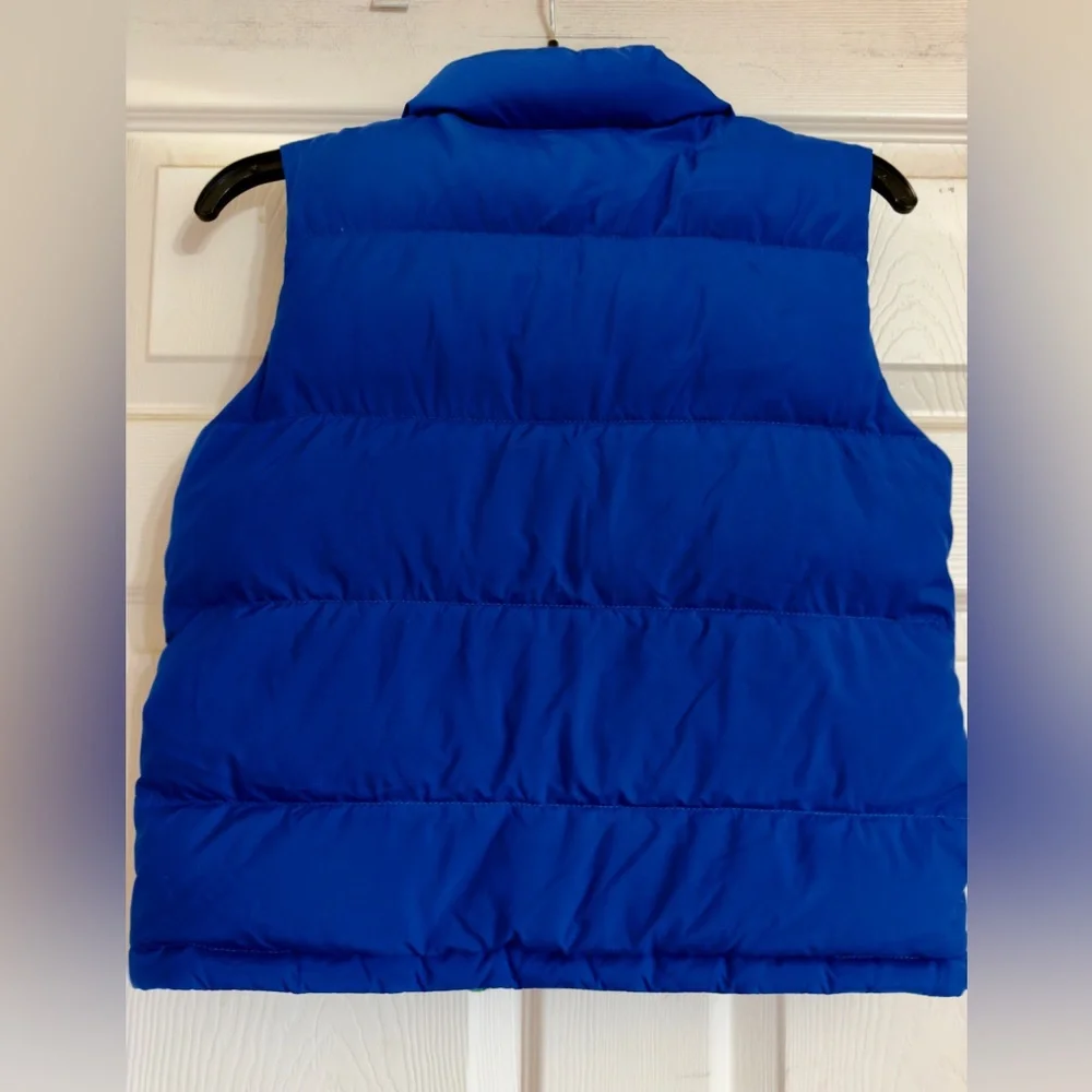 Polo Ralph Lauren Blue Goose Down Puffer Vest Reversible Youth 5 (8) Preppy Logo